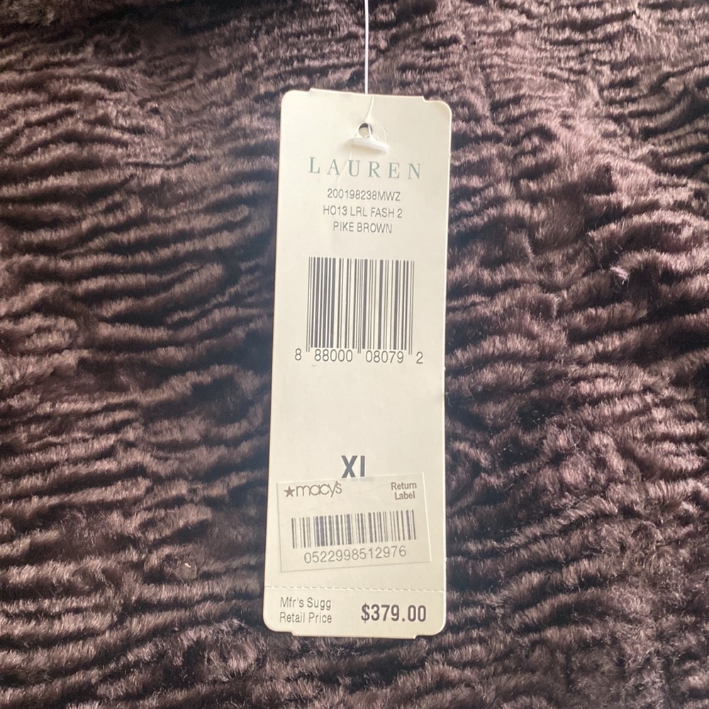 Lauren Ralph Lauren NWT XL brown faux fur coat. - Picture 8 of 10